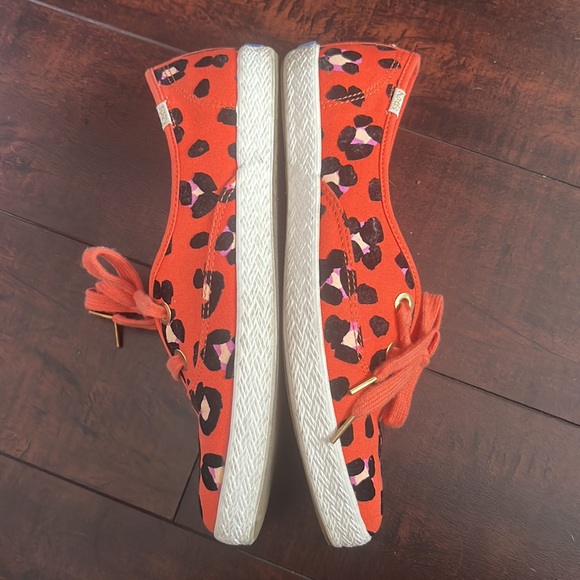 Kate Spade Orange Leopard Pointed Keds - Picture 4 of 8